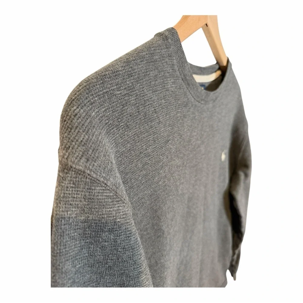 Polo Ralph Lauren Shirt Mens L Gray Waffle Knit Thermal Long Sleeve Preppy